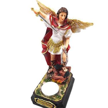 Imagem de Imagem São Miguel Arcanjo com Porta Vela Resina 20 cm