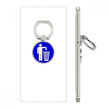 Imagem de Suporte de anel de telefone quadrado azul da Rubbish com laço ajustável