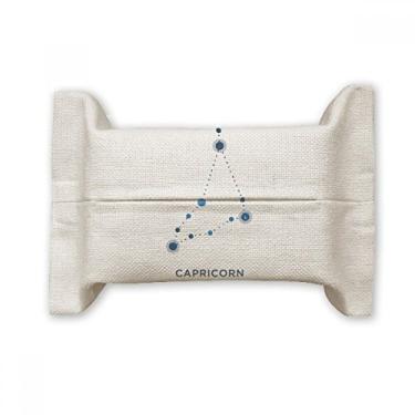 Imagem de Capricórnio Sinal de constelação do zodíaco Suporte de cobertura de papel para lenços faciais Saco de linho de algodão