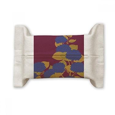 Imagem de Bolsa de linho de algodão com estampa de flor de cultura japonesa dourada azul