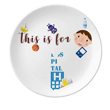 Imagem de Prato de porcelana Hospital Lucky Building para jantar redondo Prato menino homem