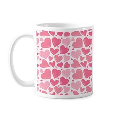 Imagem de Caneca de cerâmica para o Dia dos Namorados com coração rosa e porcelana