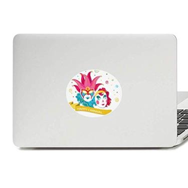 Imagem de Adesivo de notebook com emblema de vinil Happy Carnival of Venice com cabeça dupla