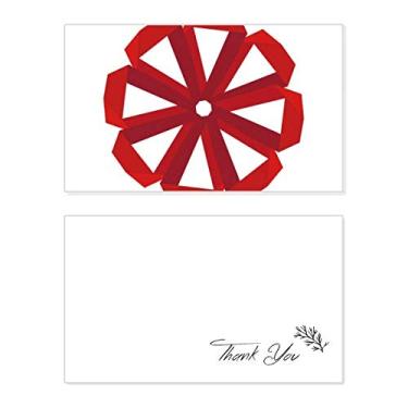Imagem de Cartão de agradecimento origami vermelho abstrato flor de Natal cartão de aniversário saudação casamento agradecimento