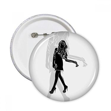 Imagem de Linda silhueta feminina sexy com alfinetes redondos e botões, decoração de roupas, 5 peças, presente