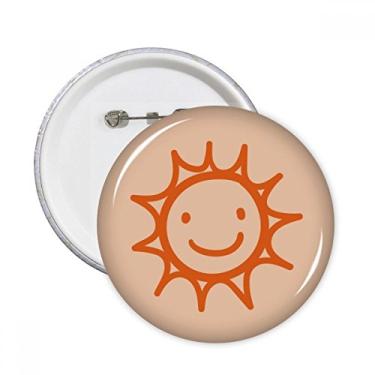 Imagem de Pintura à mão Orange Sun Smile Pin Emblema Emblema Acessório Decoração 5 peças