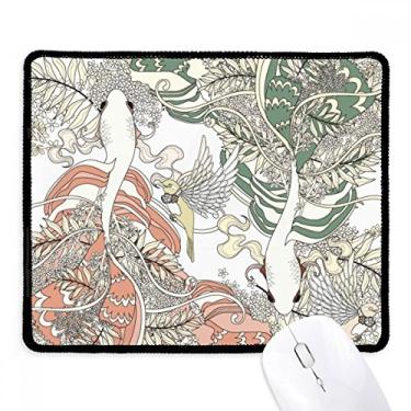 Imagem de Mousepad Ukiyo-e Wing Carp Bird Japão Borda costurada Tapete de borracha para jogos