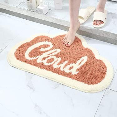 Imagem de jia cool Conjunto de tapetes e tapetes de banheiro ultra macios e luxuosos, microfibra de chenille, absorvente antiderrapante, lavável à máquina, tapetes de banheiro para banheiro, tapete de chuveiro e banheira, 45 x 75 cm, pó de nuvem