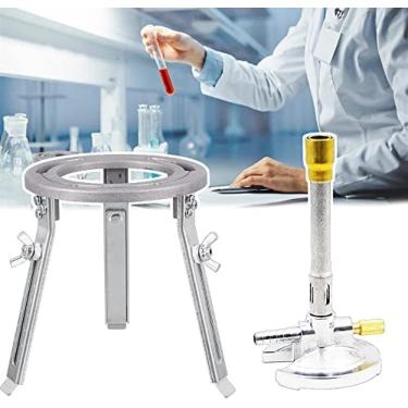 Imagem de Queimador De BBunsen De Laboratório + Tripé, Maçarico De Gás De Queimador De Bunsen De Tubo Único, Suporte De Aquecimento De Tripé De Laboratório Ajustável, Para Escola De Experimentos De Química,