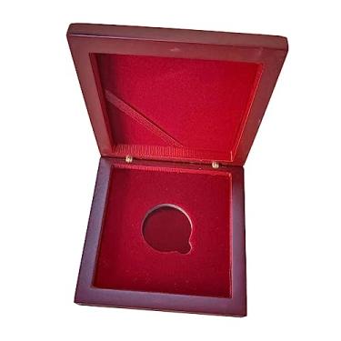 Imagem de Caixa de exibição de madeira Medalha Caixa de apresentação Distintivo Caixa de presente Caixa de colecionador Porta-moedas para lembranças, joias,