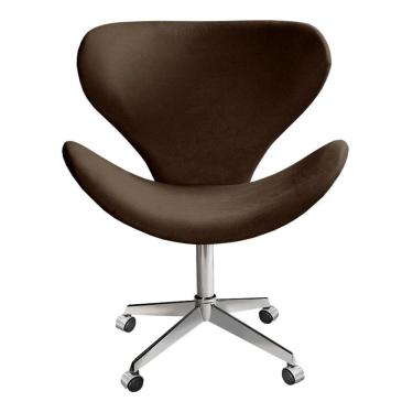 Imagem de Poltrona Decorativa Isis Swan Cadeira Giratória com Rodinhas Escritório Home Office