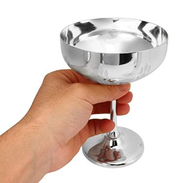 Imagem de Yosoo Cálice de aço inoxidável 304, taça de champanhe de metal, copo de vinho tinto gravado para festa de bar, copos decorativos, casuais e elegantes, para piqueniques, refeições diárias ou refeições gourmet (espelho de orelha de trigo)