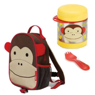 Imagem de Mochila infantil Skip Hop Macaco Com Pote Térmico 