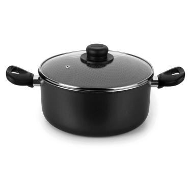 Imagem de Caçarola Gourmet Multiflon com Tampa de Vidro e Antiaderente de Alumínio - 22cm