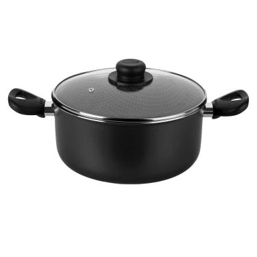 Imagem de Caçarola Gourmet Multiflon com Tampa de Vidro e Antiaderente de Alumínio - 24cm