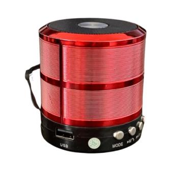 Imagem de Caixinha de Som Usb Portátil Com Bluetooth Entrada P2 Preto Mini Rádio Cor Vermelho