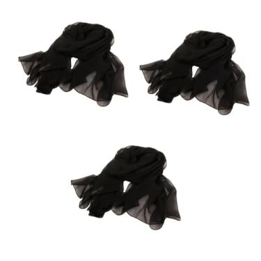 Imagem de 3 Pecas lenço de seda para cabelo lenço de seda para mulheres lenço de verão cachecol feminino xaile xale feminino lenço de cor sólida passarela cachecol de seda cobertor Senhorita