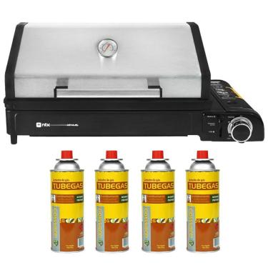 Imagem de fogão portatil a gas Aramis NTK + 4 Cartuchos de TubeGas