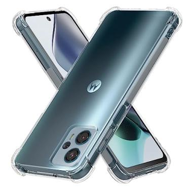 Imagem de Capa para Motorola Moto G 5G 2023 com protetor de tela transparente ultrafina macia TPU bumper capa flexível transparente gradiente Rainbo capa para Motorola G 5G 2023 (transparente)