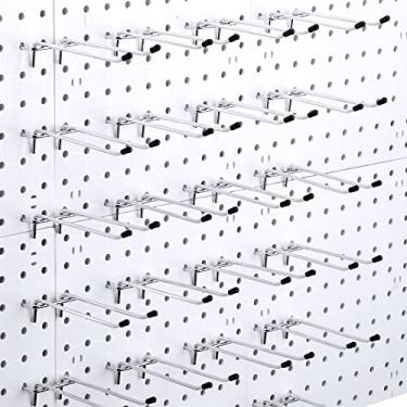Imagem de 24 peças Pegboard Pegboard Peg Peg Peg Gancho Reto Armazenamento Garagem Organizador de Parede Ganchos Pegboard Ferramenta Peg Board Ganchos Cabem 1/4 Polegada Acessórios de Prateleira