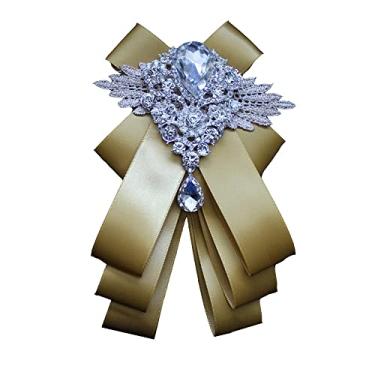 Imagem de Chamvino Mestre de cerimônias noivo padrinhos vestido de banquete terno gravata borboleta broche cavalheiro grande arco de diamante (opção multicolorida), Zinco, Pirita de ferro