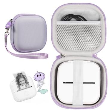 Imagem de GETGEAR Capa de impressora para mini impressora Memoking T02 Mini portátil pequena, capa de impressora de adesivos, capa de impressora de recibos (roxa)