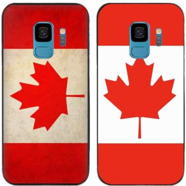 Imagem de 2 peças retrô bandeira do Canadá impressa TPU gel silicone capa de telefone traseira para Samsung Galaxy (Galaxy S9)