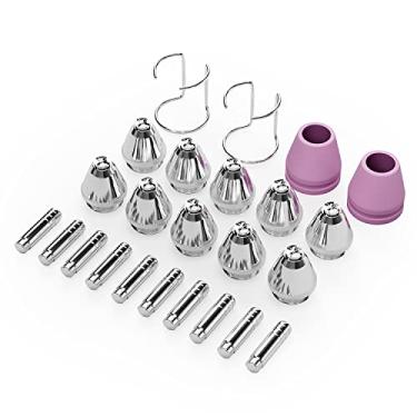 Imagem de GZ GUOZHI 24 peças SG-55 AG-60 WSD-60 .76.2 cm cortador de plasma ponta de tocha de corte kit de consumíveis / 10 x eletrodos 10 x pontas de bocal de 0,76 cm 2 x copos 2 x suportes