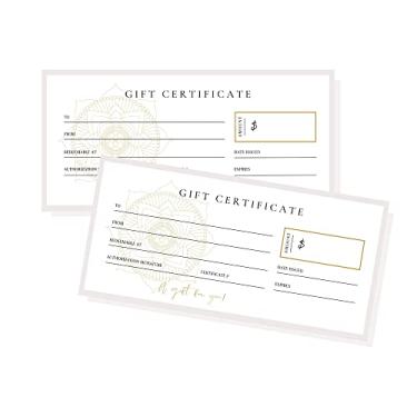 Imagem de Lashicorn Vales de presente em branco | Pacote com 30 | Cartão de presente tamanho 9,5 x 21 cm | Suprimentos de Reiki | Massagem e Spa | Certificado de presente para pequenas empresas | Design Reiki