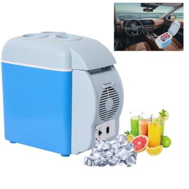 Imagem de CNAOHGHN Geladeira portátil de 7,5 L, silenciosa, 12 V/24 V, mini geladeira para carro, viagem, escritórios, dormitórios