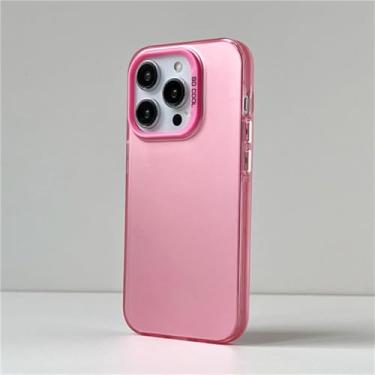 Imagem de Para iPhone 11 12 13 14 Pro Max 15 Pro 13 Pro Colorido Slim Matte PC Phone Case Capa Frost Acrílico Capa Armadura à Prova de Choque, T5, Para iPhone 12Pro