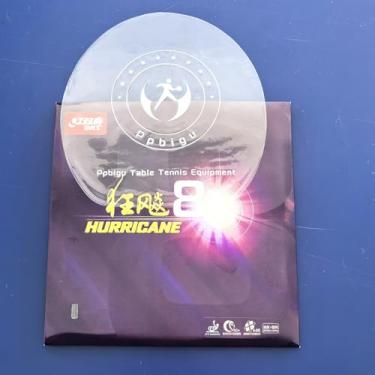 Imagem de Tênis de mesa DHS Hurricane 8 borracha, vermelho ou preto, espessura: 2,15 mm, dureza: 40, para competições de controle e loop de ping pong (preto)