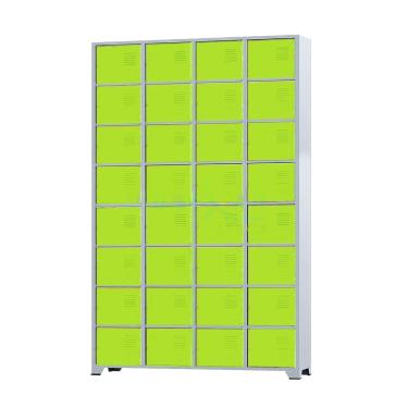 Imagem de Armário Roupeiro De Aço Para Vestiário 32 Portas Locker Verde com Chave