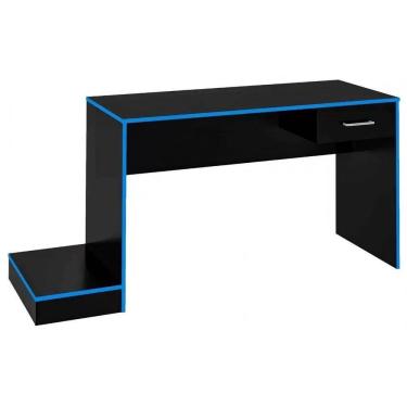 Imagem de Mesa Escrivaninha Gamer Para 2 Monitores Preto Acetinado/azul
