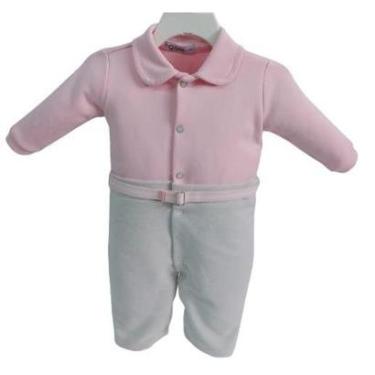 Imagem de Macacão Longo Luxo Bebê Menina Finta Conjunto Zafielo Rf 522 - Rosa - RN ( 0 - 3 MESES )-Feminino