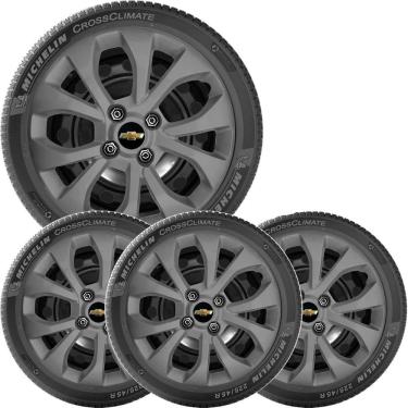 Imagem de 4X Calota Onix Prisma 2012 A 2016 Aro 15 Grafite 375Cp