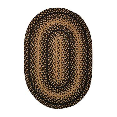 Imagem de IHF Tapete de área trançado com design de ébano para decoração de interiores, 50,8 cm x 76,2 cm, material de juta