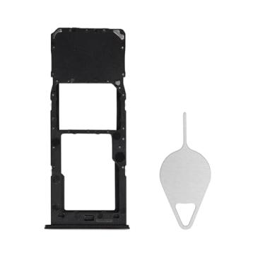 Imagem de BESJMYT Substituição da bandeja do cartão SIM para Samsung Galaxy A23 5G (versão SIM único) - Adaptador de suporte de slot de bandeja de cartão preto com ejetor de agulha para A23 5G SM-A236U A236U1