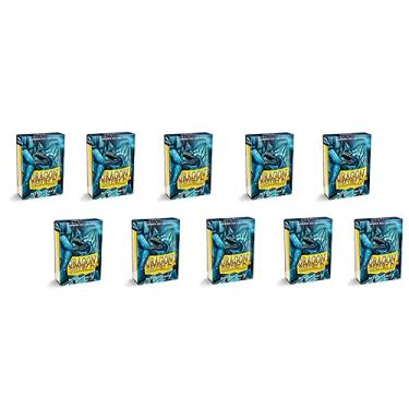 Imagem de 10 Packs Dragon Shield Matte Mini Japanese Petrol 60 ct Card Sleeves Display Case