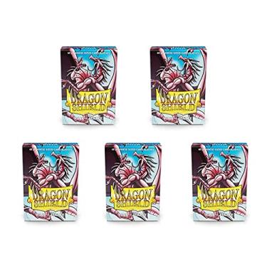 Imagem de 5 Packs Dragon Shield Matte Mini Japanese Pink 60 ct Card Sleeves Value Bundle!
