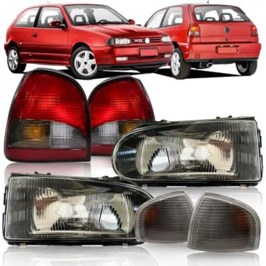 Imagem de Farol Máscara Negra Gol Bola 1995 à 1999 G2 + Piscas Fumê + Lanternas Fumê