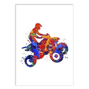 Imagem de Placa Decorativa Quadriciclo Trx Aquarela Esportes Decoração Poster