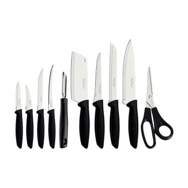 Imagem de Jogo De Facas Plenus Com Lâminas Em Aço Inox E Cabos Preto 10 Peças - Tramontina 23498065