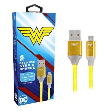 Imagem de Cabo USB para Micro USB - 2.0 - 1,5m DC Mobile - Mulher Maravilha 1 UN