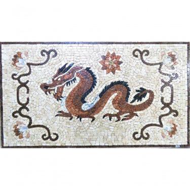 Imagem de Piso Em Mosaico Dragão Chines Furioso Tamanho 130x190cm