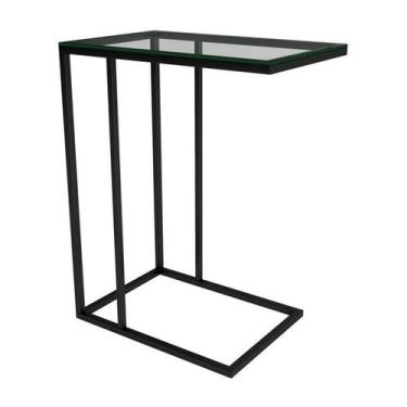 Imagem de Mesa Lateral Encaixe Elena Preto - IRON WOOD