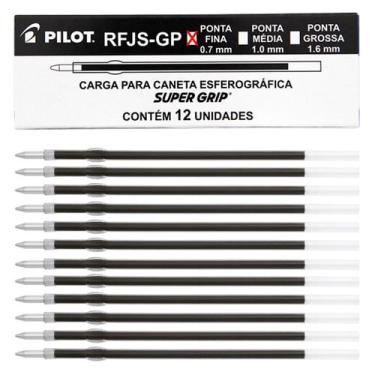 Imagem de Caixa 12 Refis p/ Caneta Esferográfica PILOT Super Grip 0.7 mm Ponta F