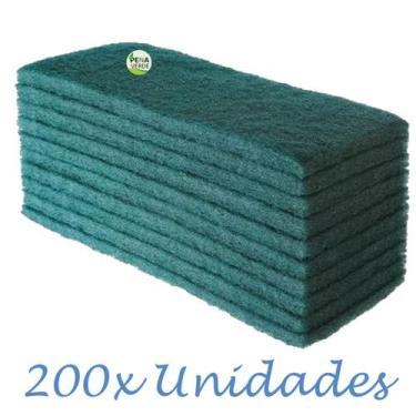 Imagem de Kit 200 Unidades Fibra de Limpeza Geral Verde British Para Residência 