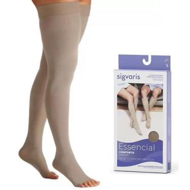 Imagem de Meia 7/8 Select Comfort Premium 862 20-30MMHG Sigvaris Aberta, Natural
