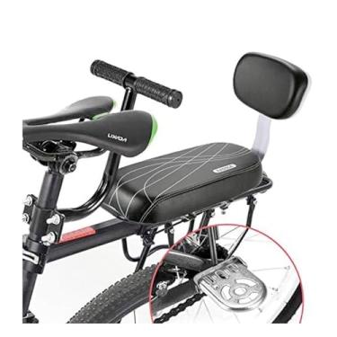Imagem de Banco Traseiro de Bicicleta com Garupa Bagageiro com Luz Relfetora e Apoio para Pés e Mãos de Criança Infantil Até 50g Com Espuma Confortável Guidão e Pedaleira Supra Supply
